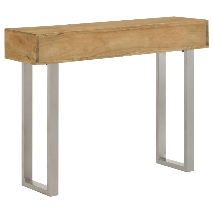 Draco 2-drawer Console Table Hand Carved Details Natural-5