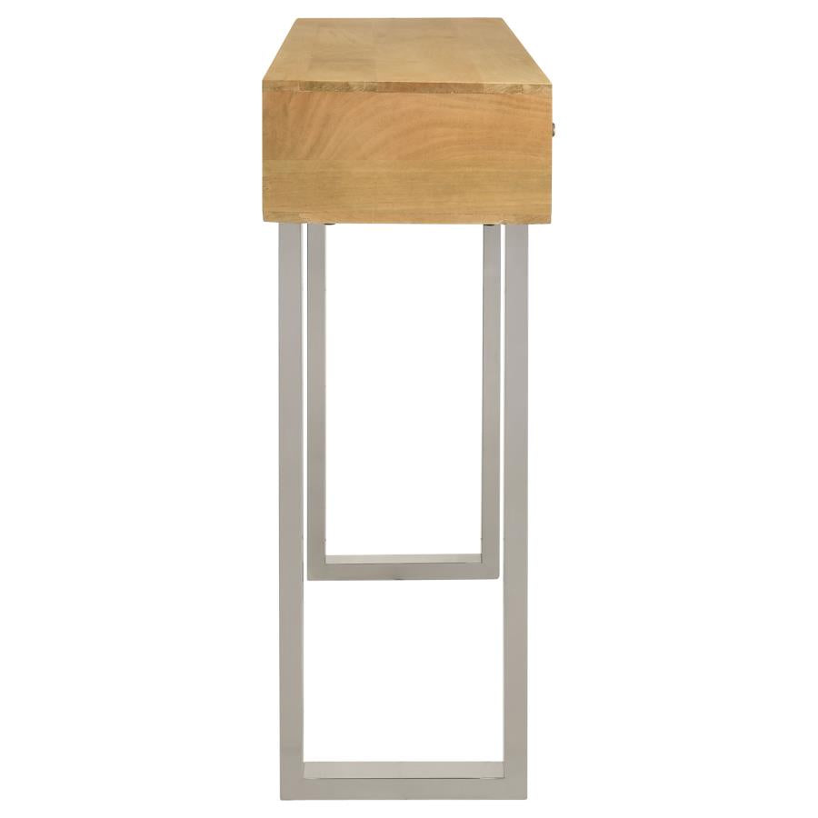 Draco 2-drawer Console Table Hand Carved Details Natural-zoom-6
