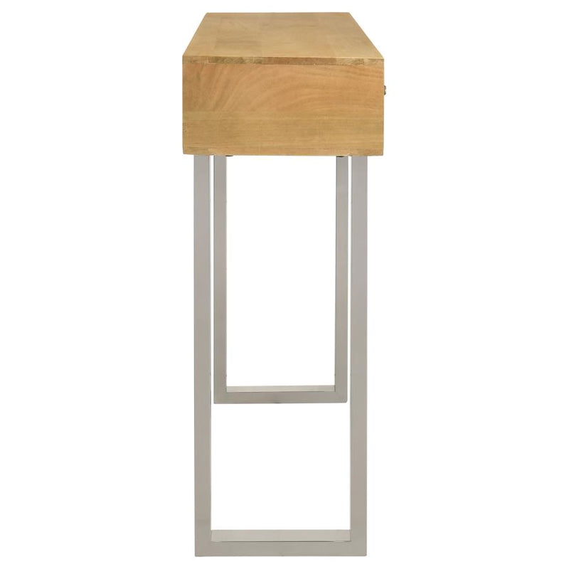 Draco 2-drawer Console Table Hand Carved Details Natural-zoom-