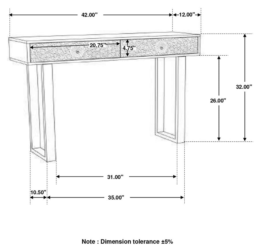 Draco 2-drawer Console Table Hand Carved Details Natural-zoom-11