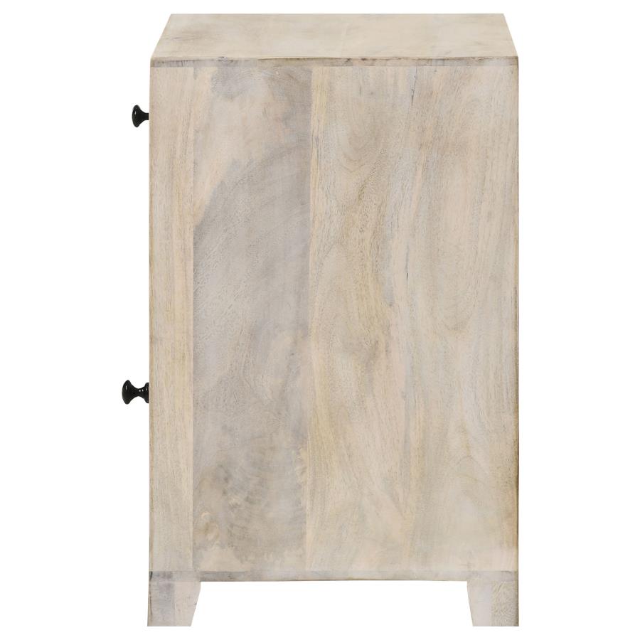 August 1-drawer Trellis Pattern Storage Cabinet White Washed-6