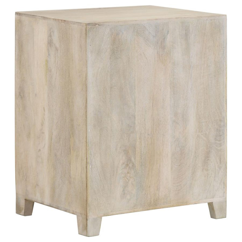 August 1-drawer Trellis Pattern Storage Cabinet White Washed-zoom-
