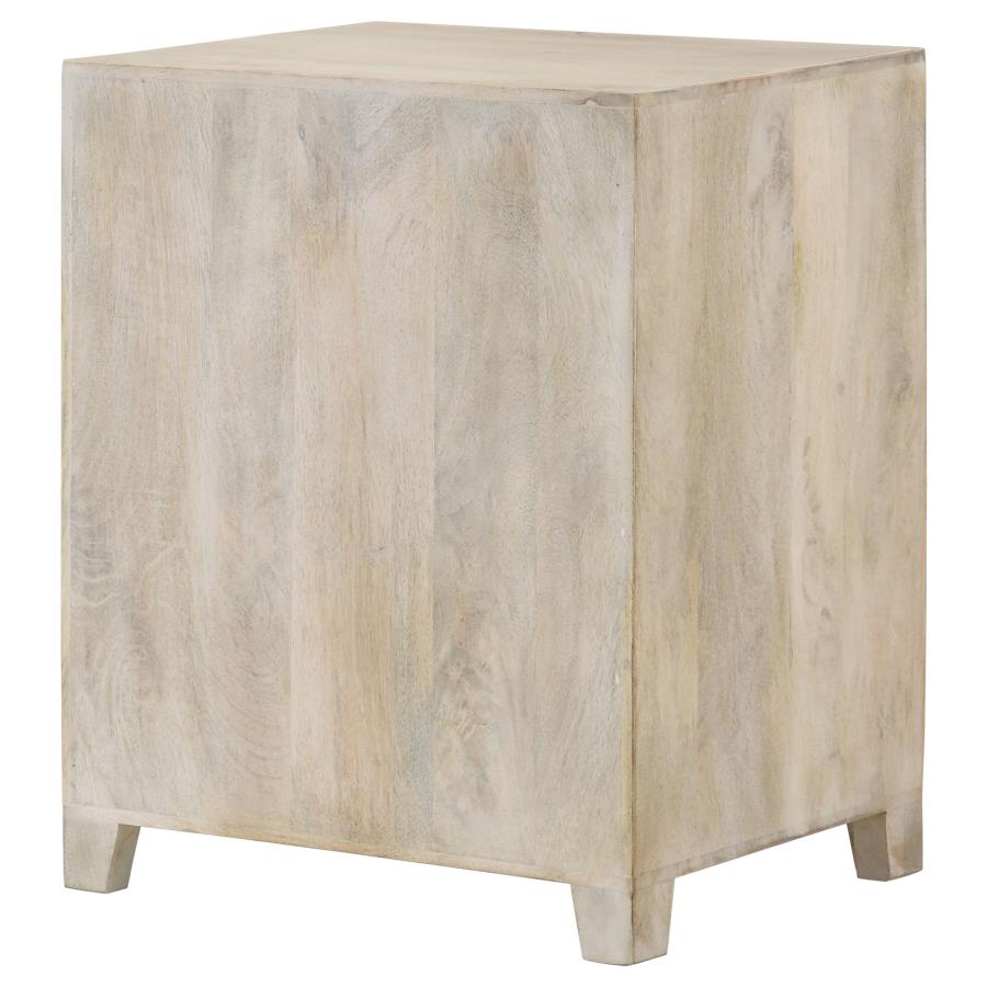 August 1-drawer Trellis Pattern Storage Cabinet White Washed-zoom-8