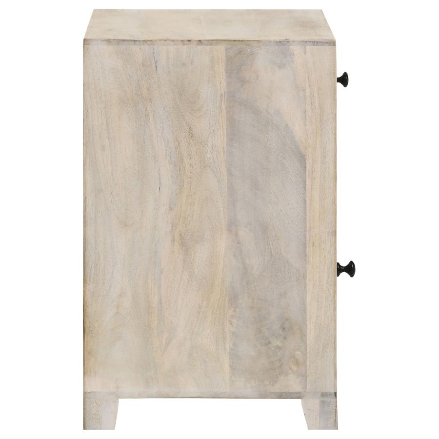 August 1-drawer Trellis Pattern Storage Cabinet White Washed-9