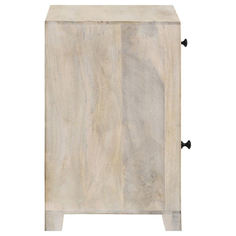 August 1-drawer Trellis Pattern Storage Cabinet White Washed-zoom-