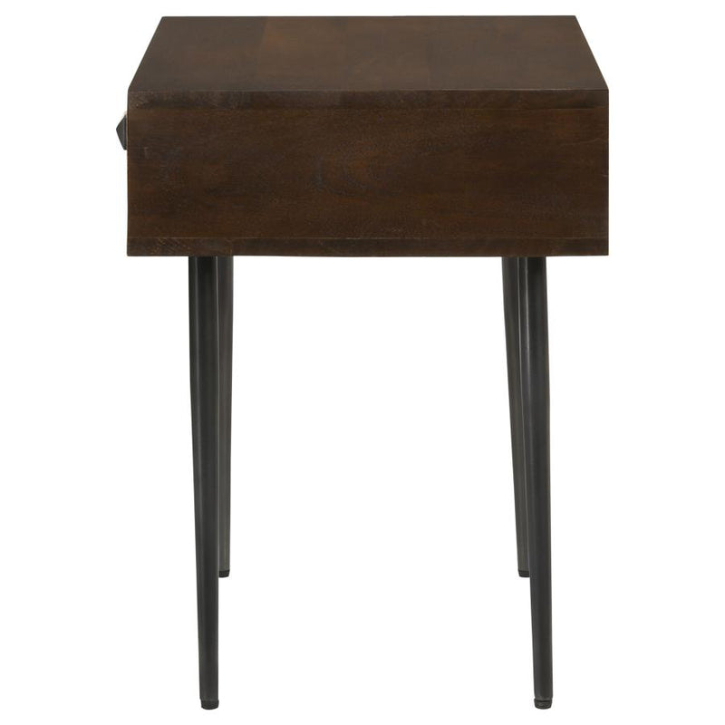 Ezra 1-drawer Rectangular Accent Side Table Coffee Brown-zoom-