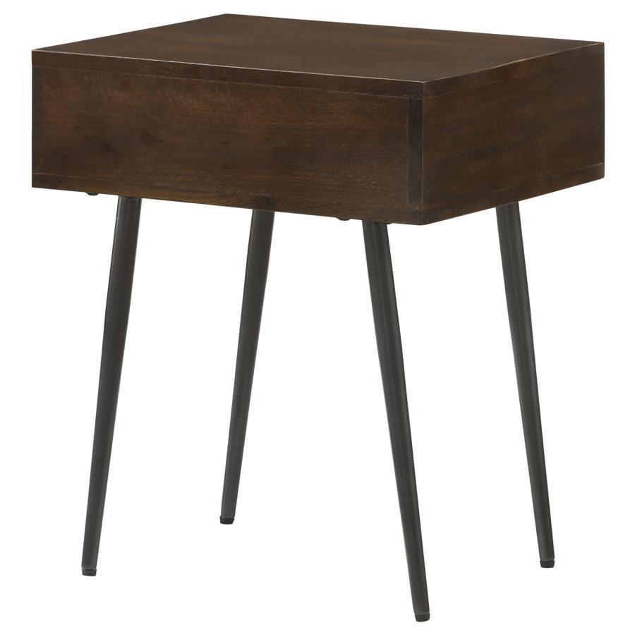 Ezra 1-drawer Rectangular Accent Side Table Coffee Brown-zoom-8