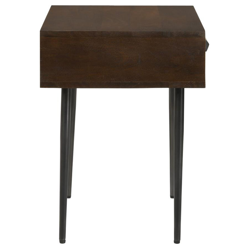 Ezra 1-drawer Rectangular Accent Side Table Coffee Brown-zoom-