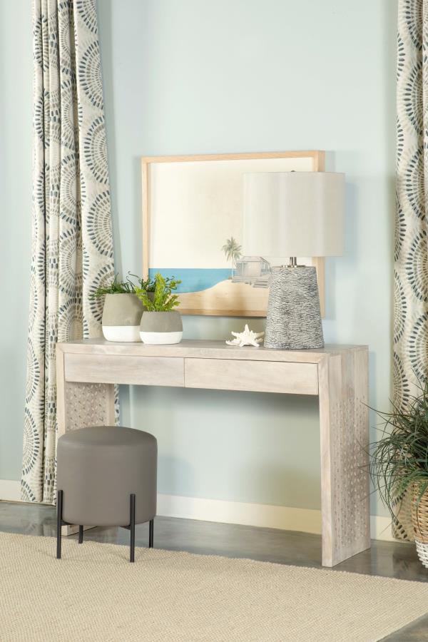Rickman 2-drawer Wood Entryway Console Table White Washed-zoom-2