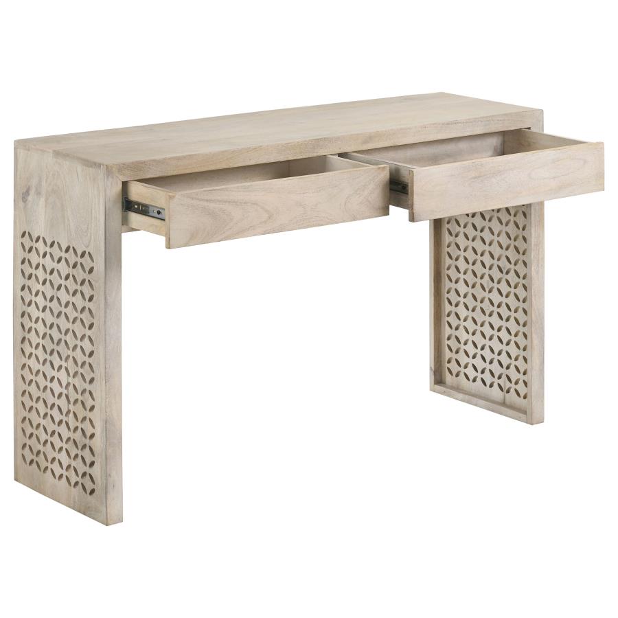 Rickman 2-drawer Wood Entryway Console Table White Washed-zoom-3