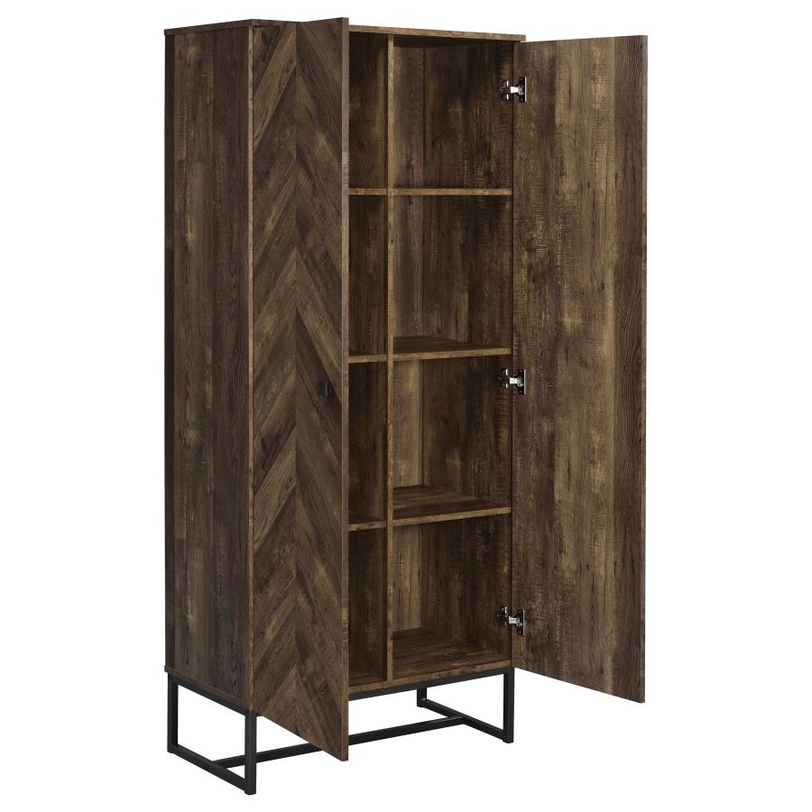 Carolyn 2-door Engineered Wood Accent Cabinet Rustic Oak-3