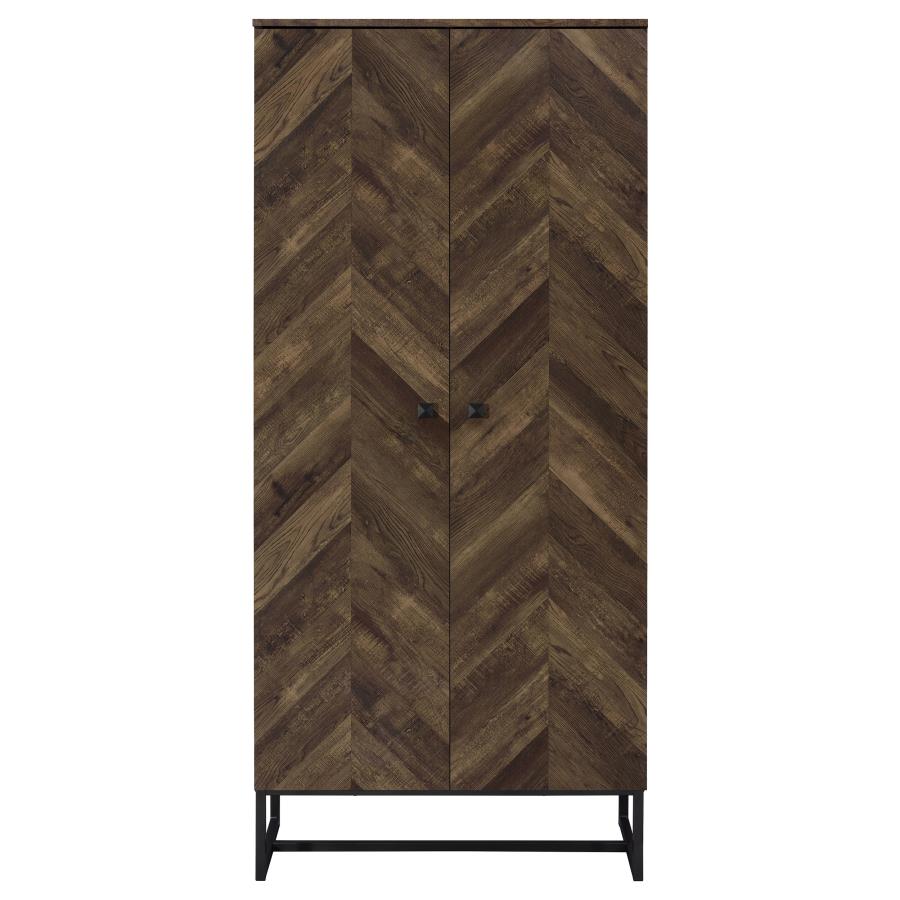 Carolyn 2-door Engineered Wood Accent Cabinet Rustic Oak-4