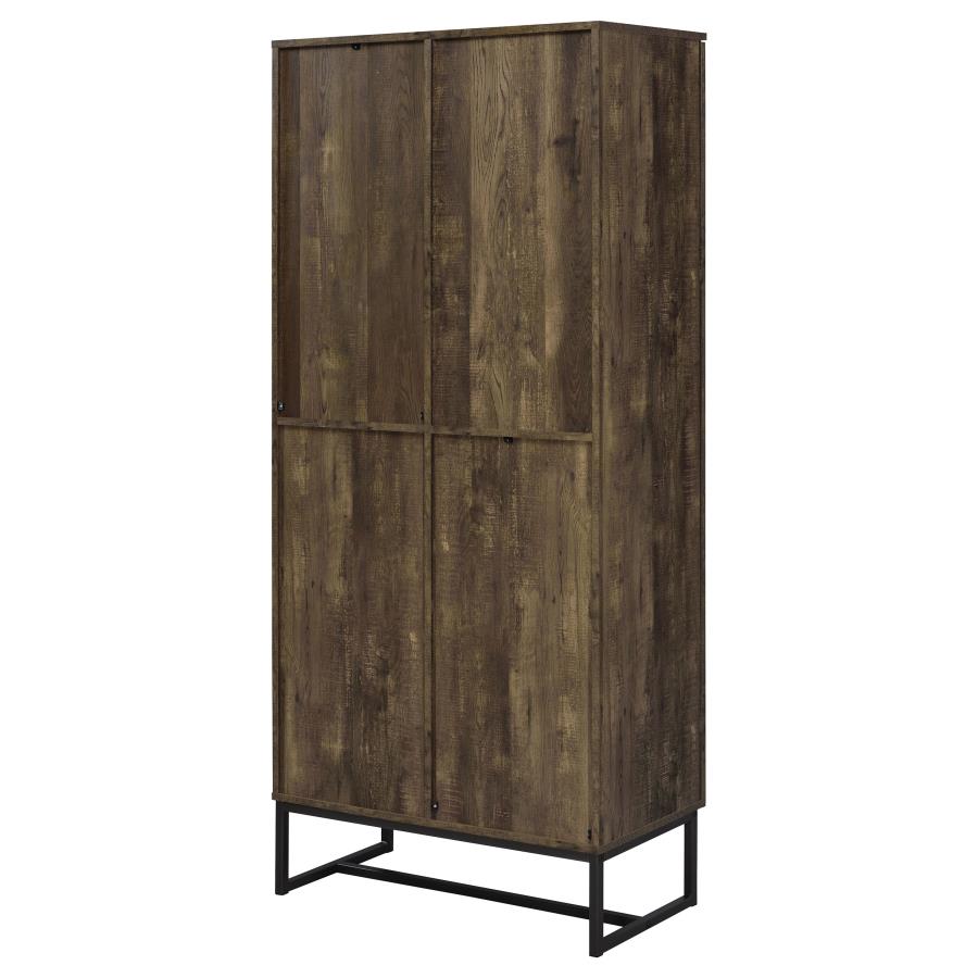 Carolyn 2-door Engineered Wood Accent Cabinet Rustic Oak-9