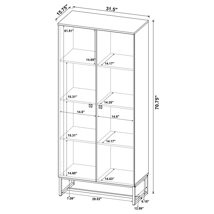 Carolyn 2-door Engineered Wood Accent Cabinet Rustic Oak-13