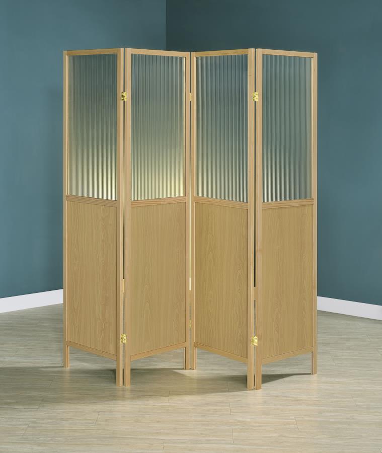 Mattison 4-Panel Room Divider Folding Shoji Screen Natural-zoom-