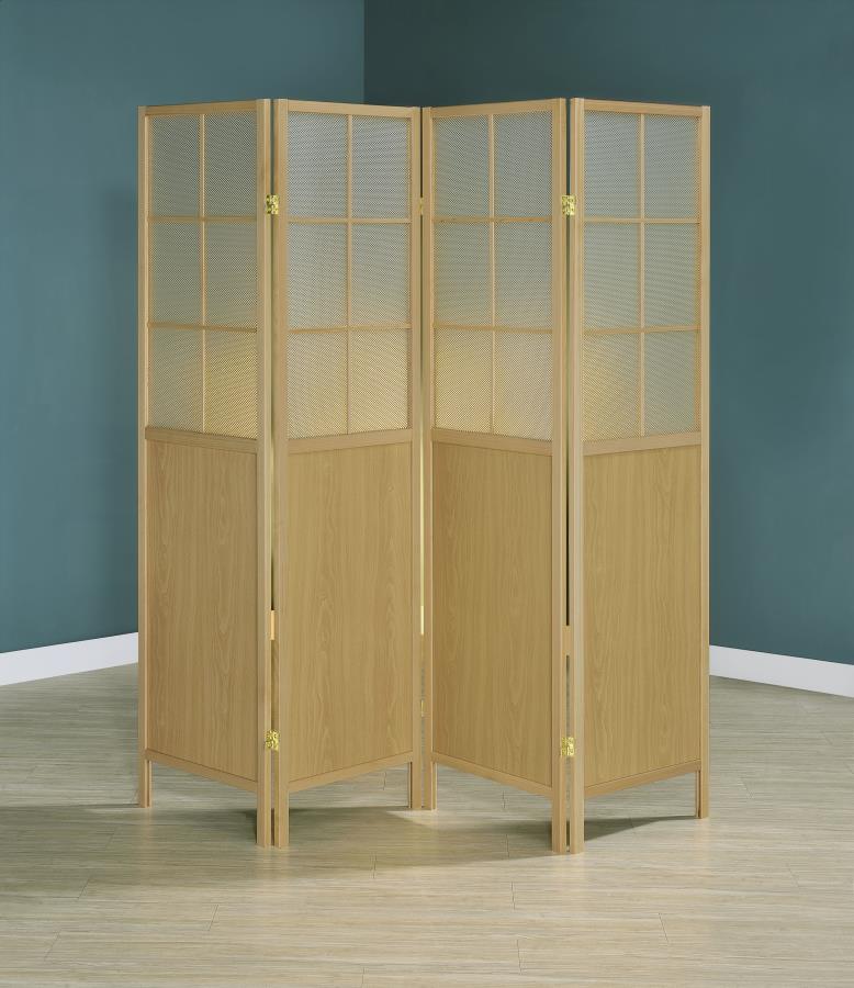 Edwards 4-Panel Room Divider Folding Shoji Screen Natural-2