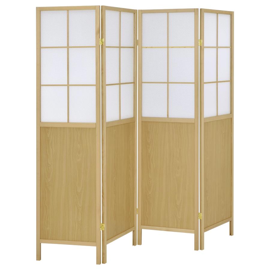 Edwards 4-Panel Room Divider Folding Shoji Screen Natural-1