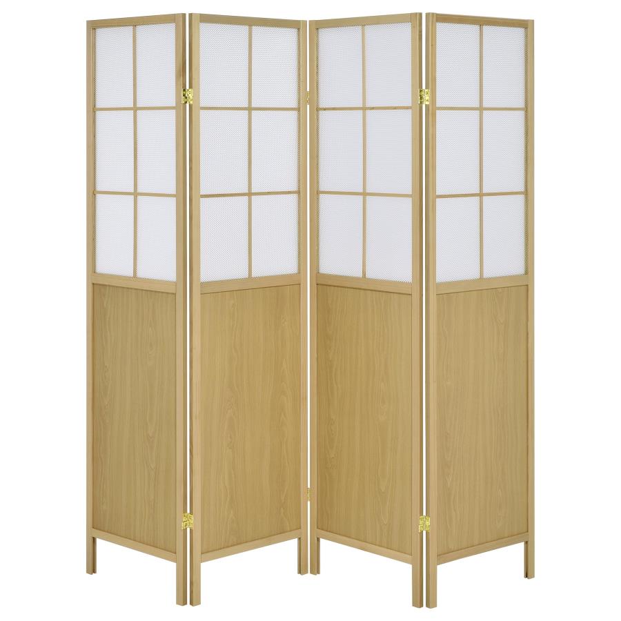 Edwards 4-Panel Room Divider Folding Shoji Screen Natural-zoom-3