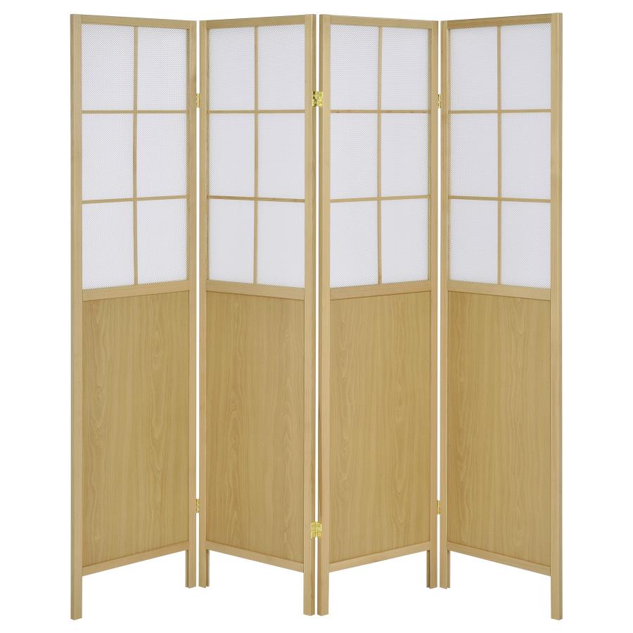 Edwards 4-Panel Room Divider Folding Shoji Screen Natural-4