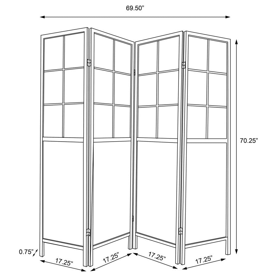 Edwards 4-Panel Room Divider Folding Shoji Screen Natural-zoom-7