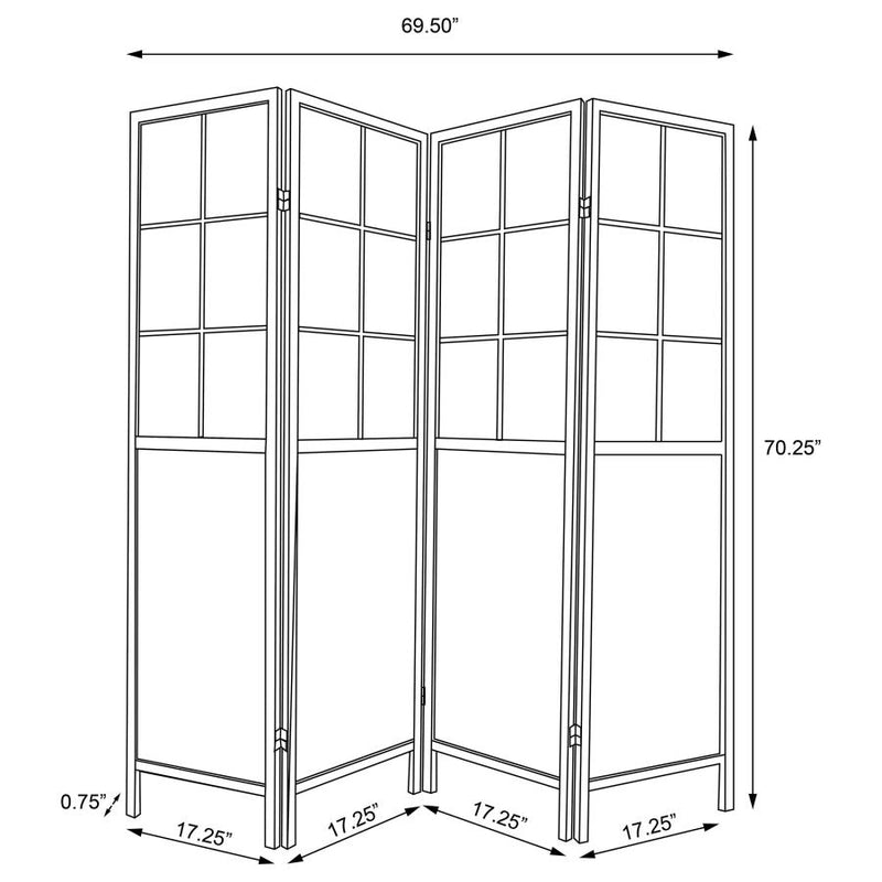 Edwards 4-Panel Room Divider Folding Shoji Screen Natural-zoom-