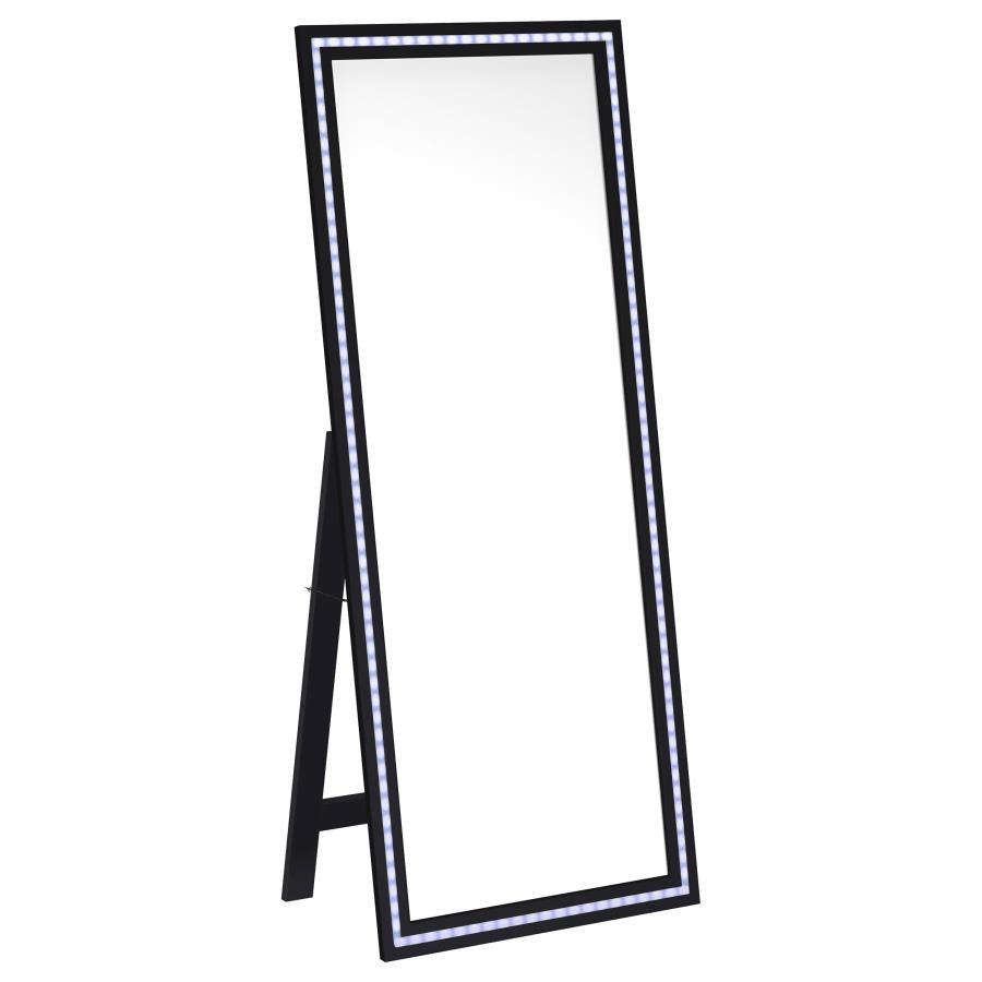 Windrose 28 x 67 Inch Tempered LED Standing Mirror Black-4