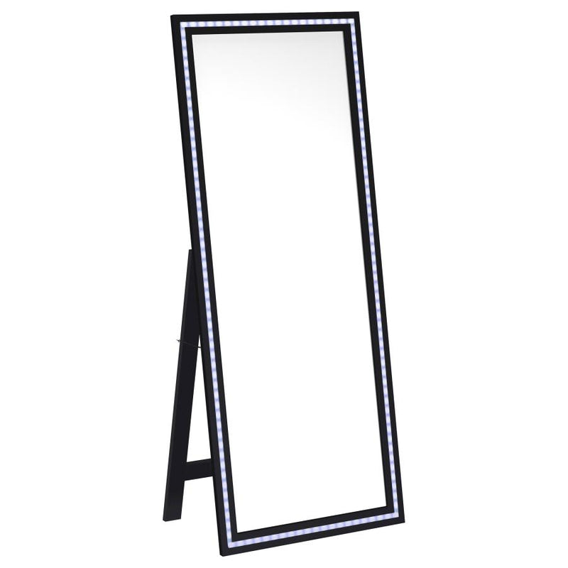 Windrose 28 x 67 Inch Tempered LED Standing Mirror Black-zoom-