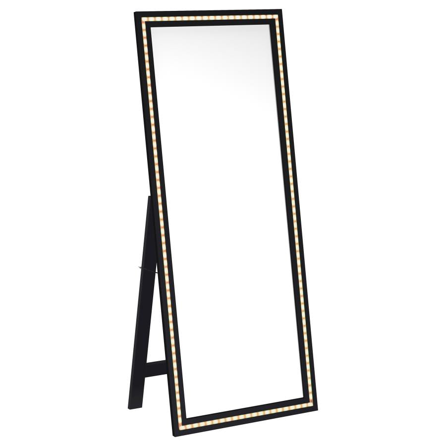 Windrose 28 x 67 Inch Tempered LED Standing Mirror Black-zoom-5
