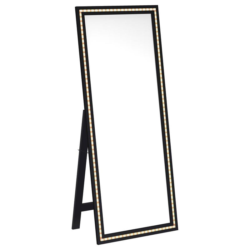 Windrose 28 x 67 Inch Tempered LED Standing Mirror Black-zoom-