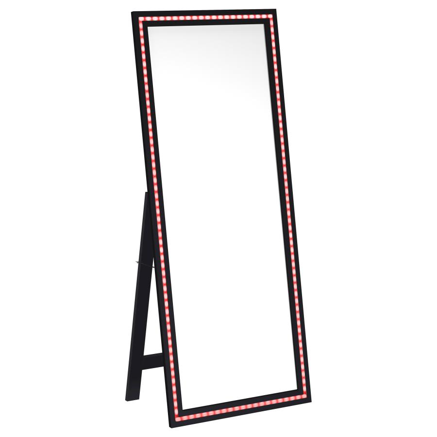 Windrose 28 x 67 Inch Tempered LED Standing Mirror Black-zoom-6
