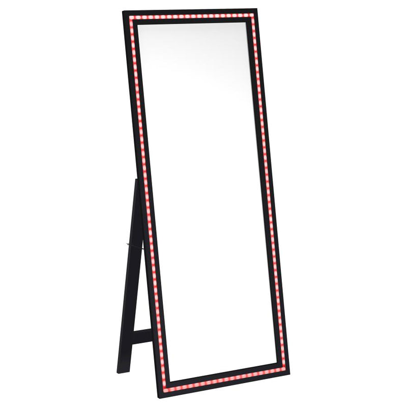 Windrose 28 x 67 Inch Tempered LED Standing Mirror Black-zoom-