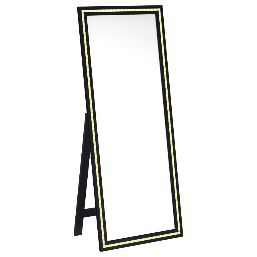 Windrose 28 x 67 Inch Tempered LED Standing Mirror Black-zoom-7