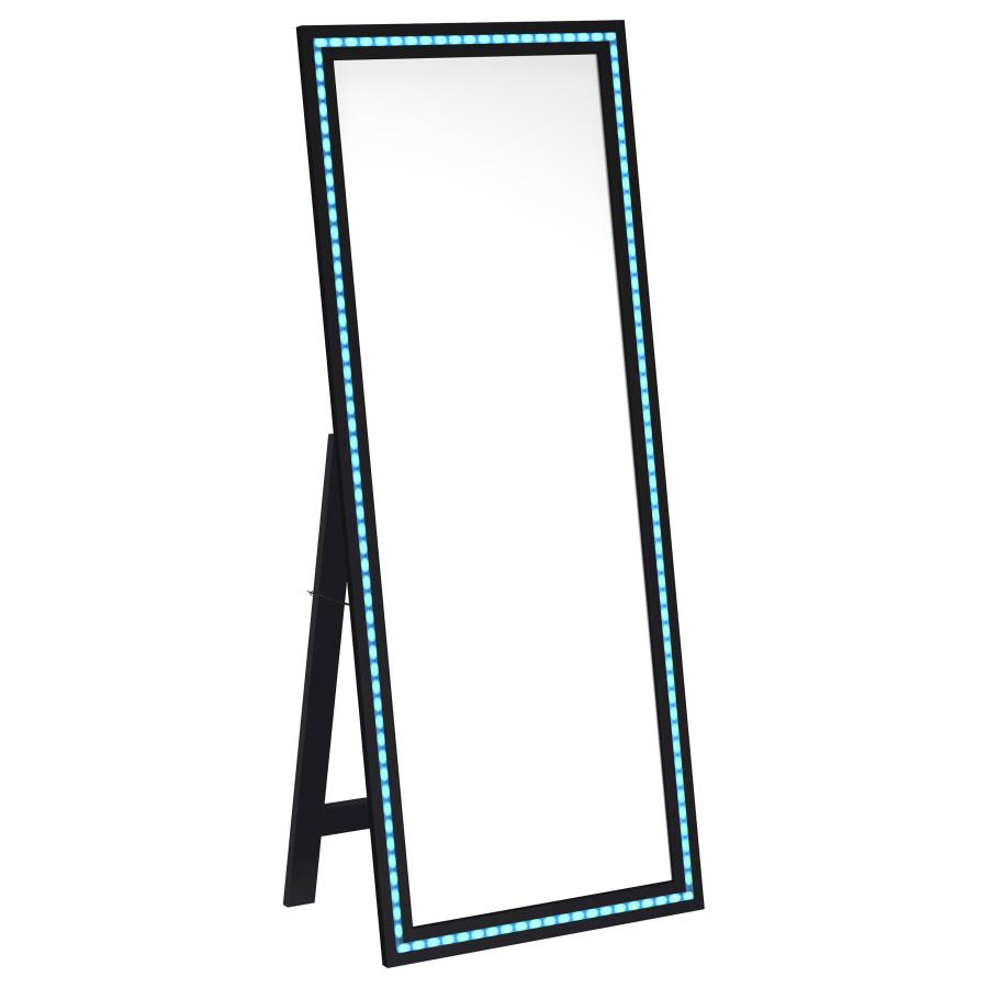 Windrose 28 x 67 Inch Tempered LED Standing Mirror Black-zoom-10
