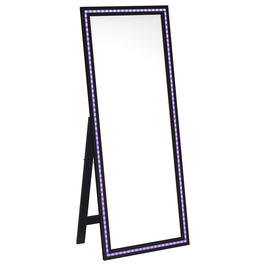 Windrose 28 x 67 Inch Tempered LED Standing Mirror Black-11
