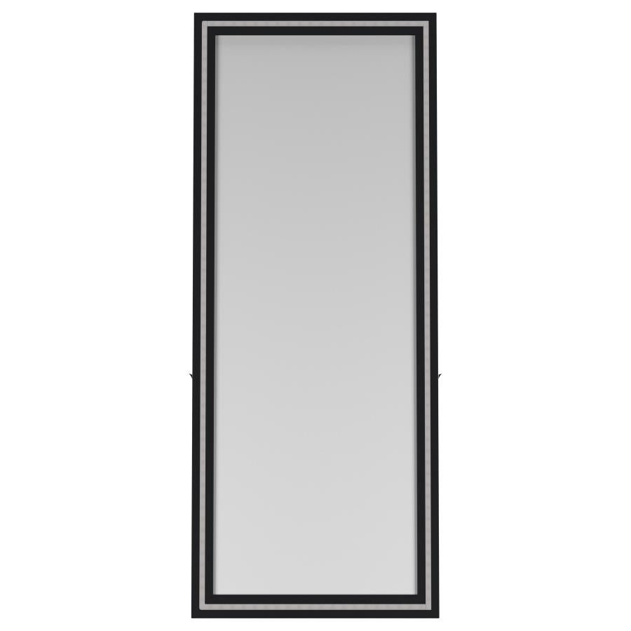 Windrose 28 x 67 Inch Tempered LED Standing Mirror Black-12