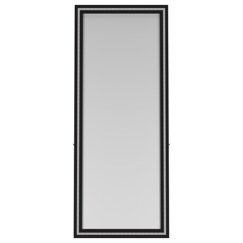 Windrose 28 x 67 Inch Tempered LED Standing Mirror Black-zoom-