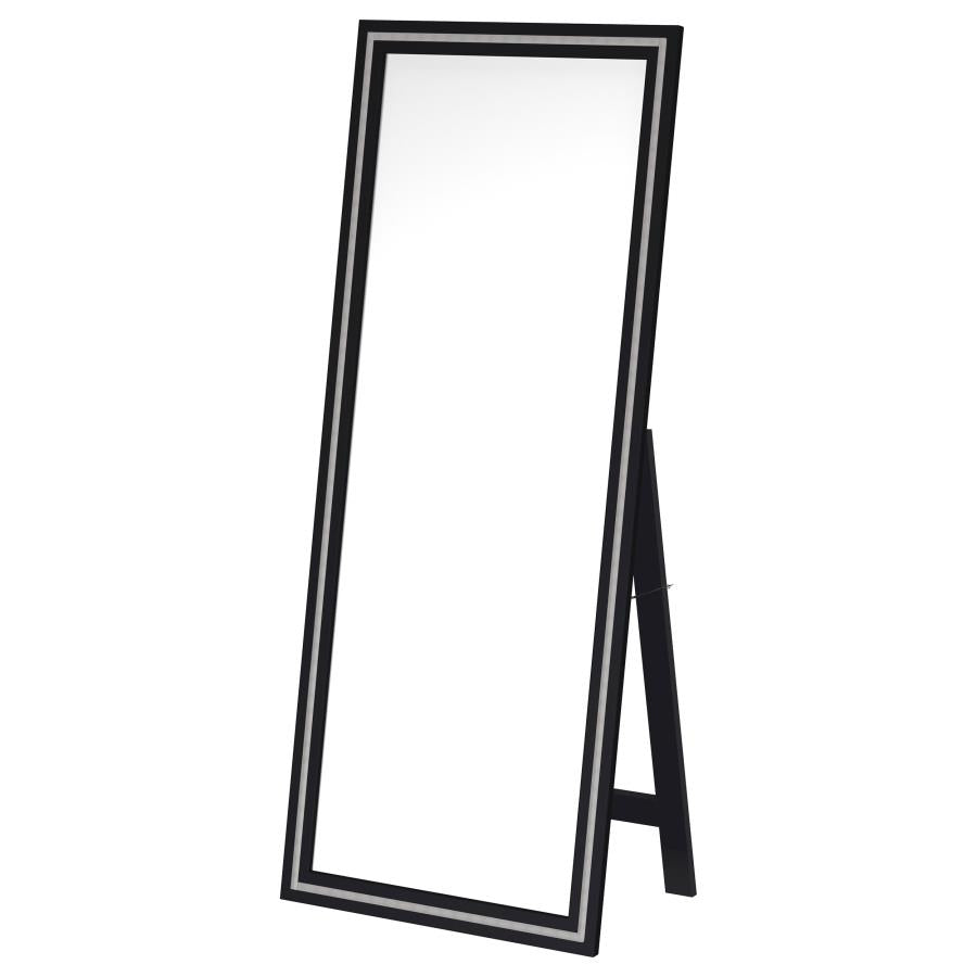 Windrose 28 x 67 Inch Tempered LED Standing Mirror Black-13