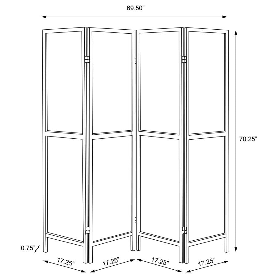 Deepika 4-Panel Room Divider Folding Screen Grey Driftwood-zoom-8