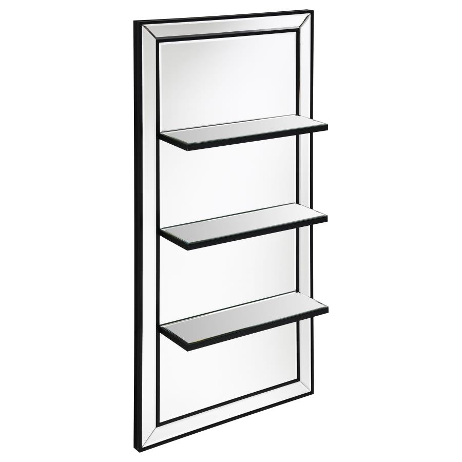 Oriel 24 x 47 Inch Rectangular 3-Shelf Wall Mirror Silver-1