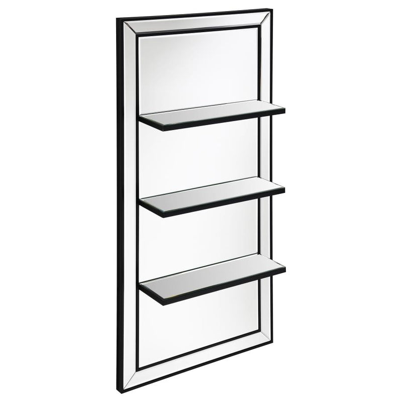 Oriel 24 x 47 Inch Rectangular 3-Shelf Wall Mirror Silver-zoom-