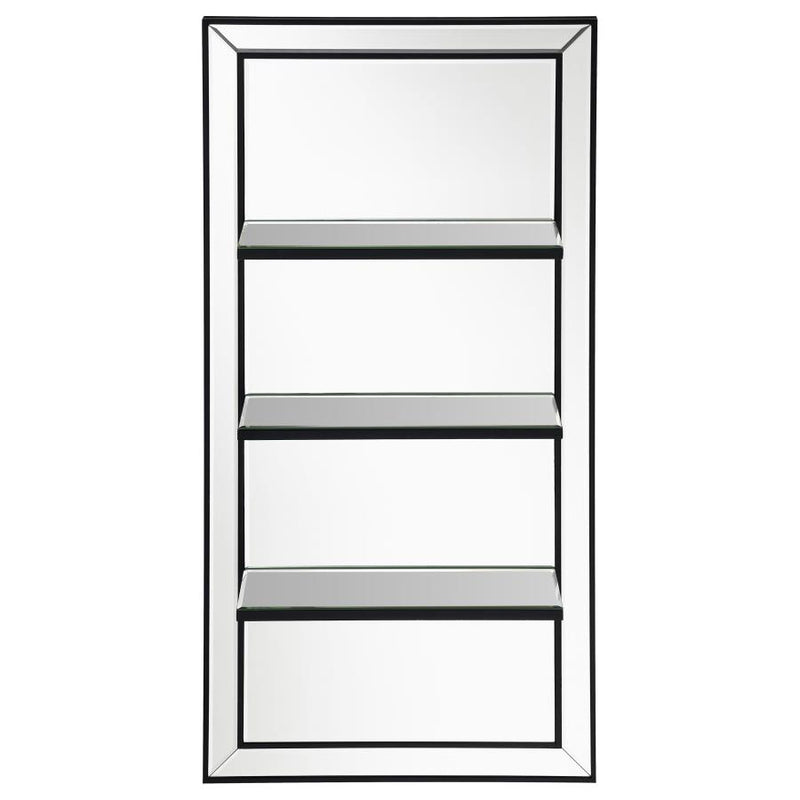 Oriel 24 x 47 Inch Rectangular 3-Shelf Wall Mirror Silver-zoom-