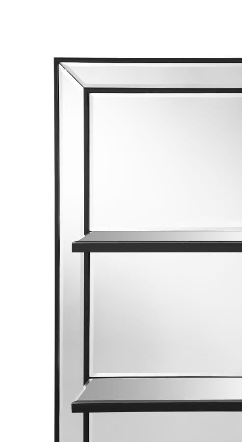 Oriel 24 x 47 Inch Rectangular 3-Shelf Wall Mirror Silver-zoom-