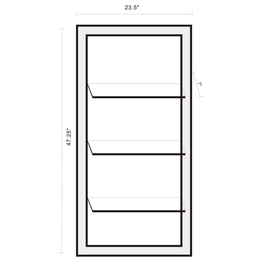 Oriel 24 x 47 Inch Rectangular 3-Shelf Wall Mirror Silver-zoom-6