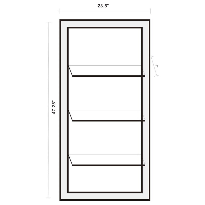 Oriel 24 x 47 Inch Rectangular 3-Shelf Wall Mirror Silver-zoom-