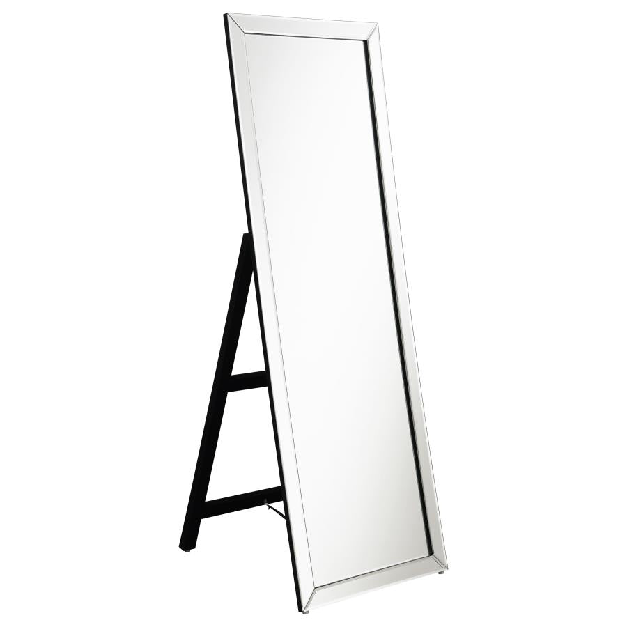 Soline 22 x 61 Inch Framed Standing Floor Mirror Silver-zoom-1