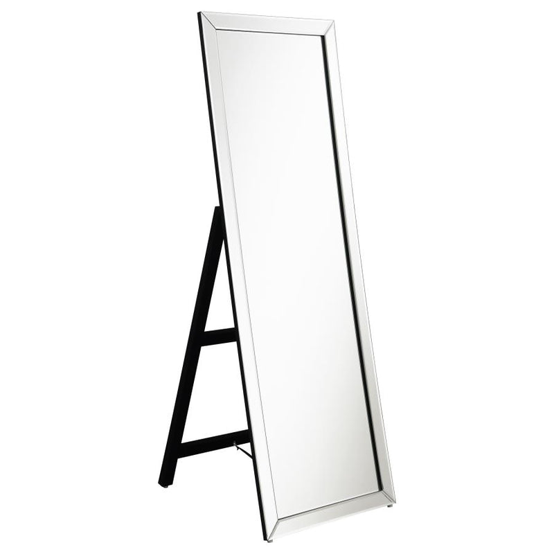 Soline 22 x 61 Inch Framed Standing Floor Mirror Silver-zoom-