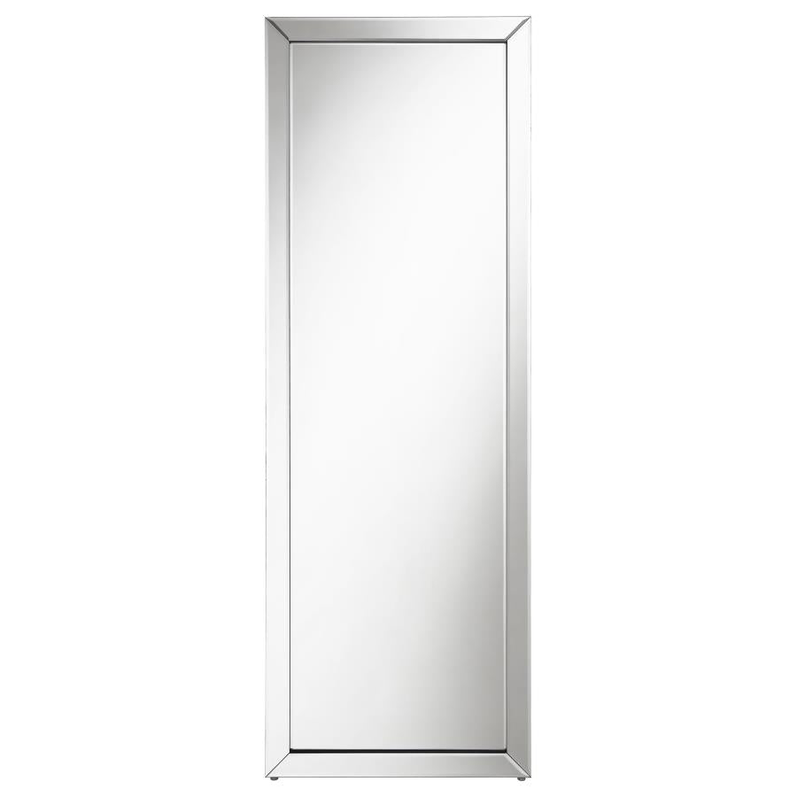 Soline 22 x 61 Inch Framed Standing Floor Mirror Silver-zoom-3