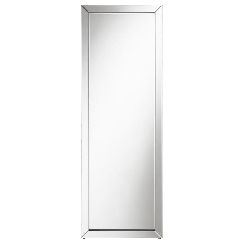 Soline 22 x 61 Inch Framed Standing Floor Mirror Silver-zoom-