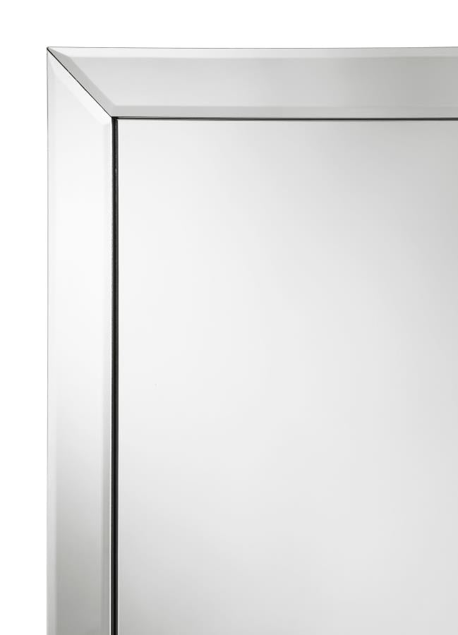 Soline 22 x 61 Inch Framed Standing Floor Mirror Silver-5