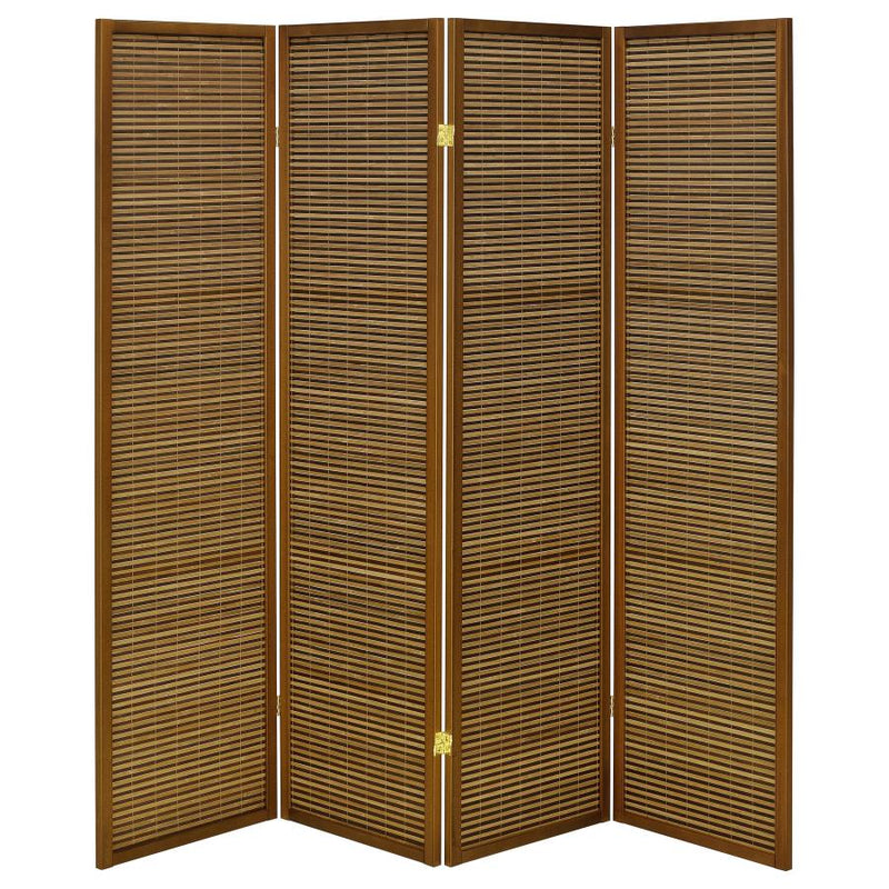 Browning 4-panel Bamboo Room Divider Folding Screen Walnut-zoom-